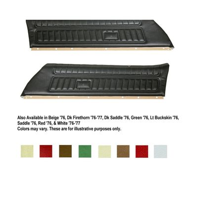1976-77 Camaro; Pre-Assembled Door Panels; Pair; Black