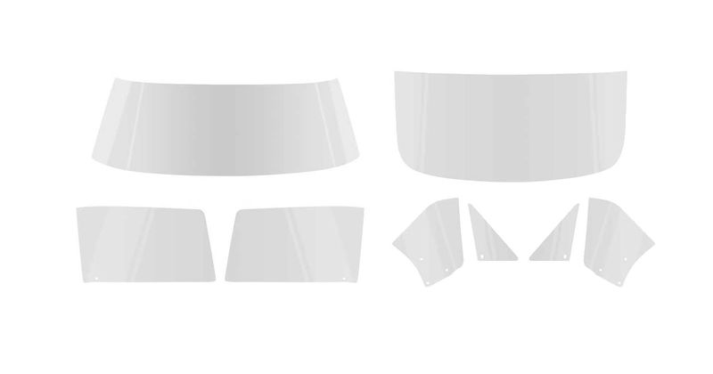 1967 Camaro; 1967 Firebird Coupe Glass Kit; 8-Piece Kit  Clear