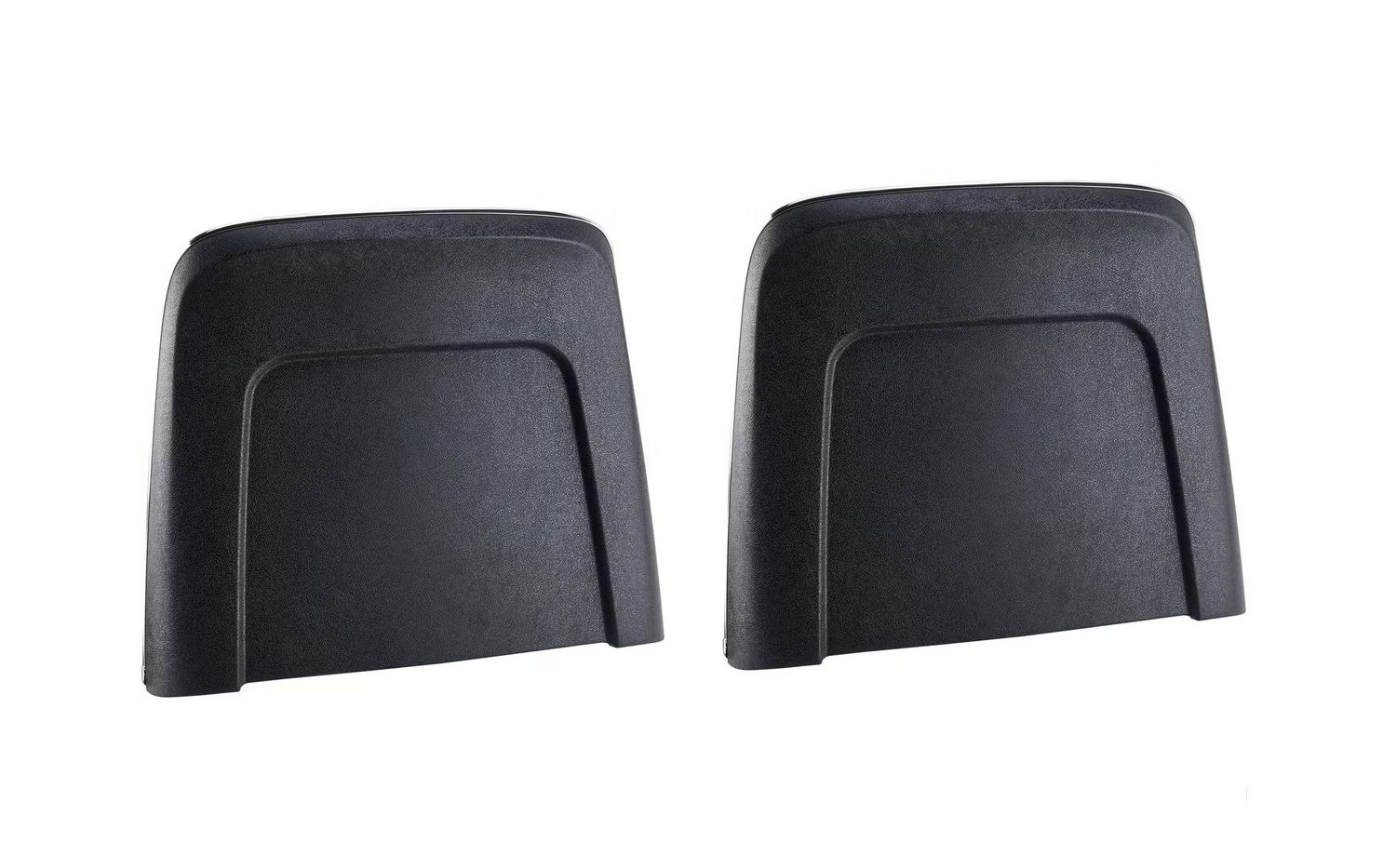 1967 Chevelle Plastic Seat Backs w/ Chrome Trim &amp; Endcaps, Pair, Back