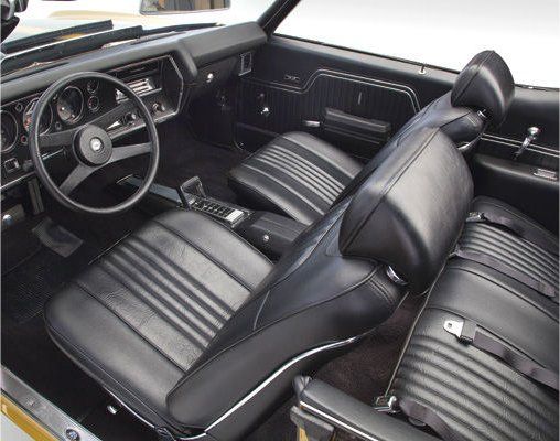 1971-72 Chevelle Convertible Front &amp; Rear Seat Cover Set; Black