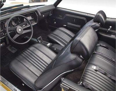 1971-72 Chevelle Convertible Front &amp; Rear Seat Cover Set; Black