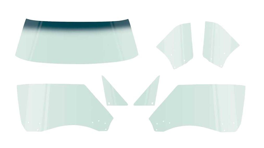 1967 Camaro; 1967 Firebird; Convertible Glass Kit; 7-Piece Kit Tinted