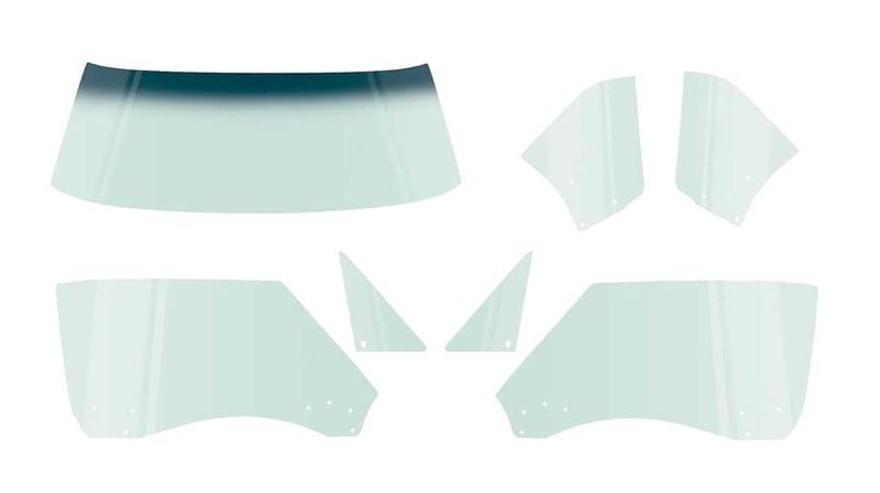 1967 Camaro; 1967 Firebird; Convertible Glass Kit; 7-Piece Kit Tinted