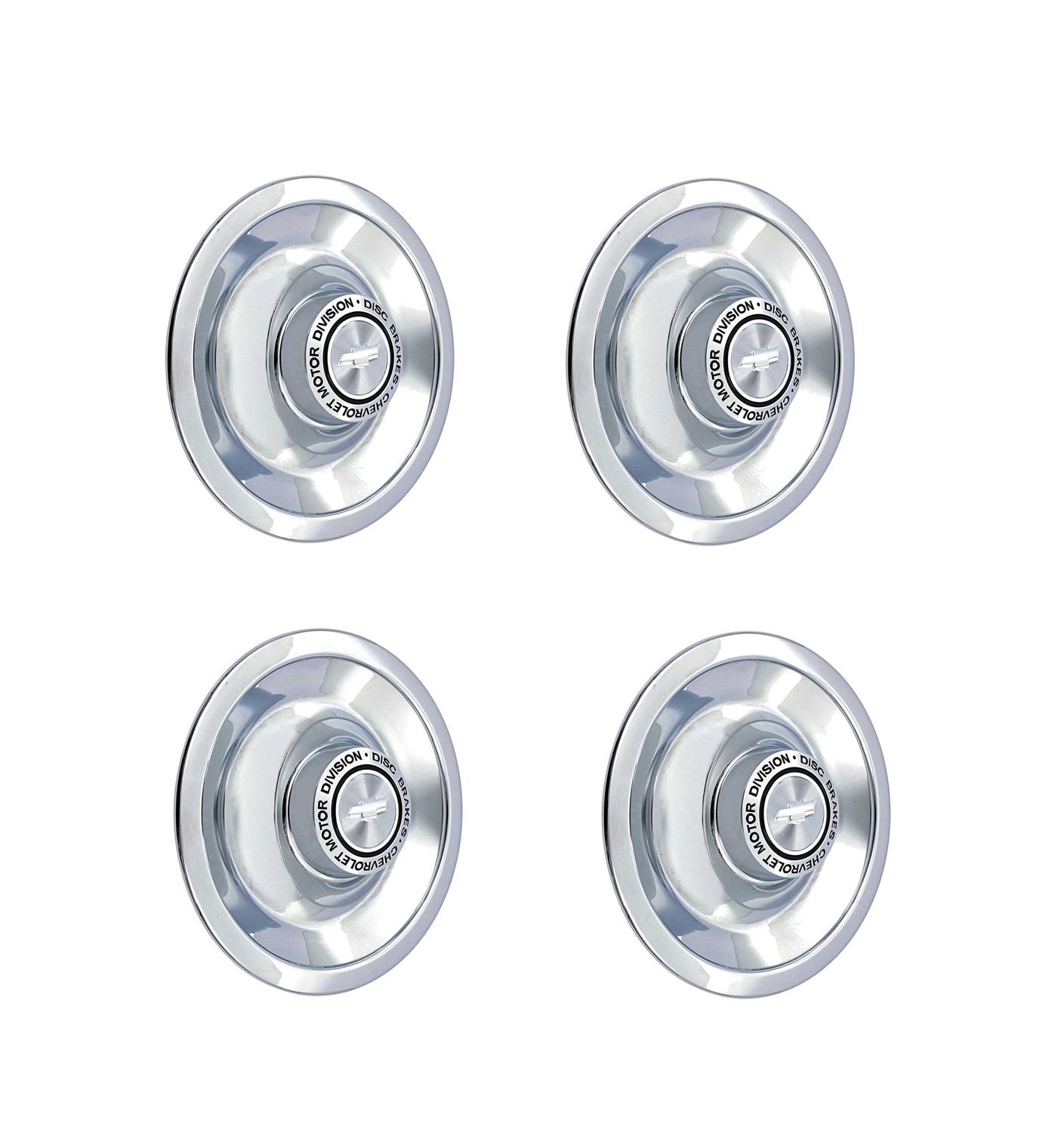 1967 Camaro Rally Wheel Chrome Center Caps with Disc Brakes; 4-Pc Kit