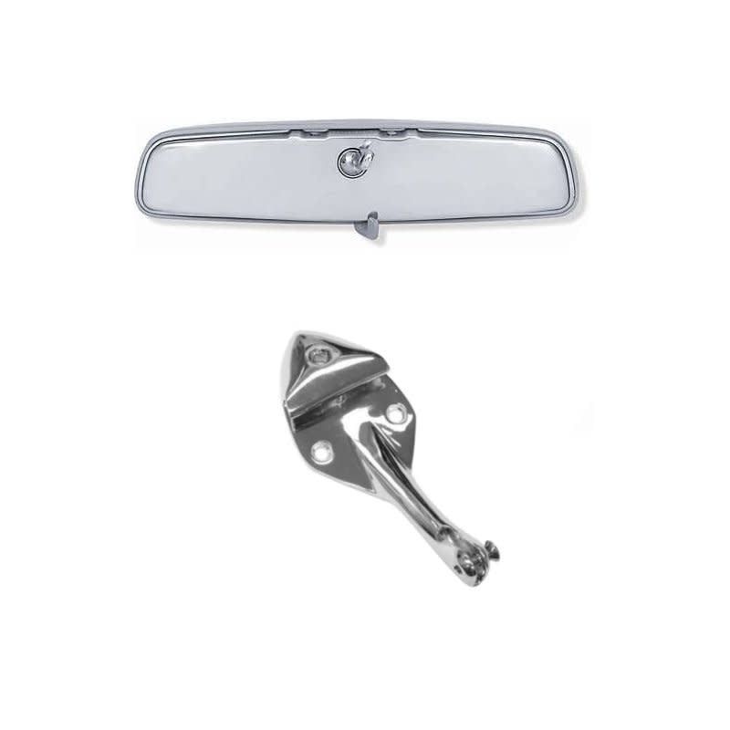 1966 Chevelle;  Rearview Mirror Kit - 8" Mirror and Chrome Bracket w/ Screw
