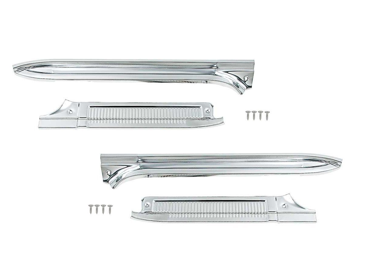 Front 4 Piece Carpet Sill Plate Set; 1973-89 Chevy GMC Crew Cab and Suburban