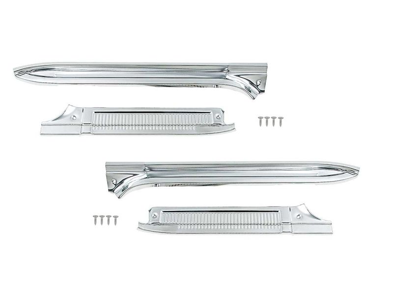 Front 4 Piece Carpet Sill Plate Set; 1973-89 Chevy GMC Crew Cab and Suburban