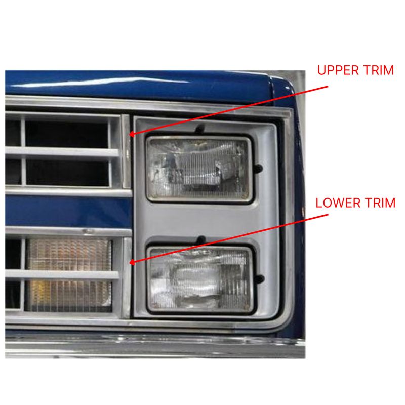 Vertical Grille Trim w/ Hardware -4-Pc Kit, 1985-88 Chevy CK Pickup Truck Blazer Suburban