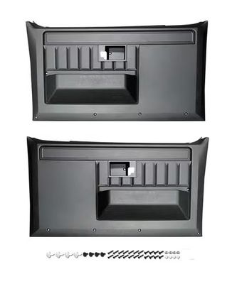 Molded Door Panels with Windowfelts and Hardware; 1981-87 Chevy Truck C/K 10 Black