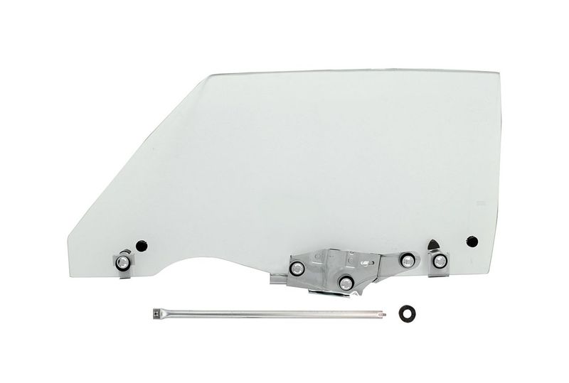 1970-72 Chevelle Door Glass Assembly with Track; Clear LH