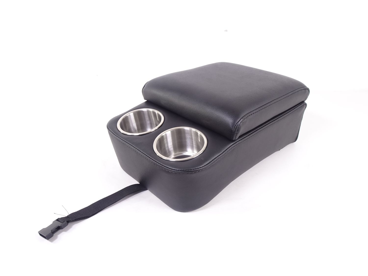 Black Bench Seat Deluxe Console with Chrome Cup Holders