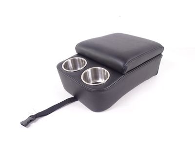 Black Bench Seat Deluxe Console with Chrome Cup Holders