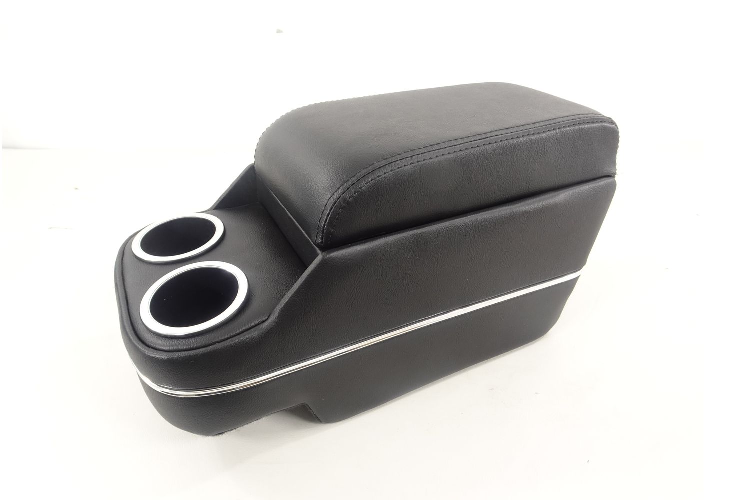 Custom Console w/ Cup Holders w/ Chrome Trim Black - Fits Over Existing Console 1967-69 Camaro; 1968-72 A-Body