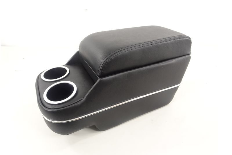 Custom Console w/ Cup Holders w/ Chrome Trim Black - Fits Over Existing Console 1967-69 Camaro; 1968-72 A-Body