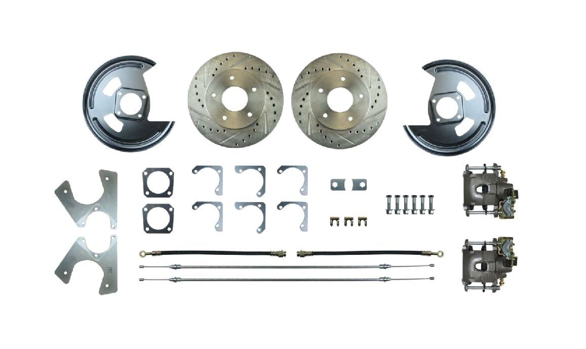1968-69 Camaro Firebird, 68-79 Nova Rear Disc Brake Conversion Kit w/ Drilled &amp; Slotted Rotors