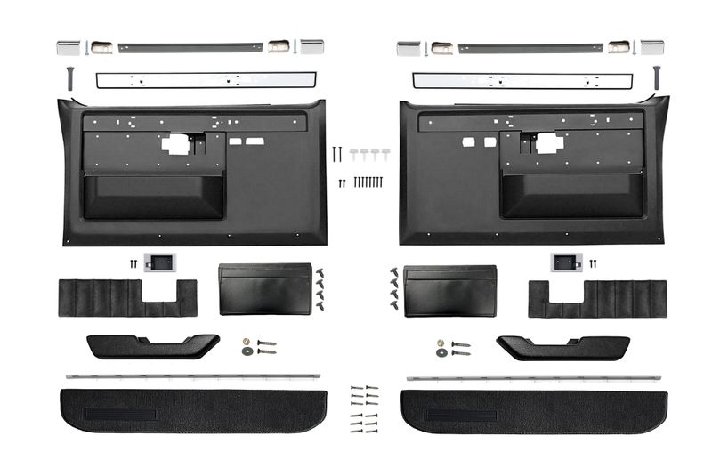 1981-87 Chevy GMC Truck OE Style Door Panel Kit - with Power Windows &amp; Locks; Black