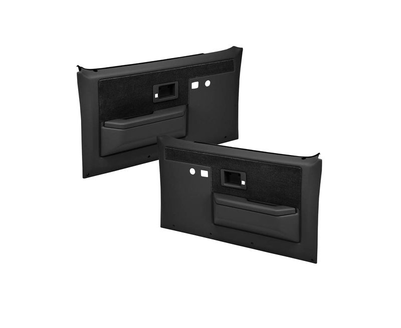 Copy of 1981-91 Chevy GMC C/K 10 Truck Door Panels With Power Locks &amp; Manual Windows; Black
