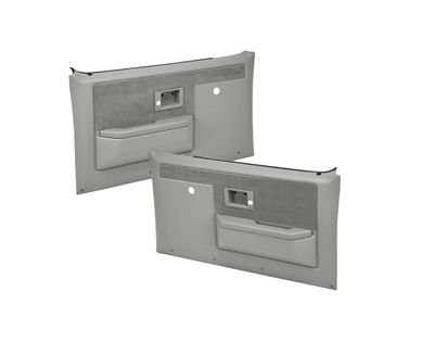 1981-91 Chevy GMC C/K 10 Truck Door Panels Without Power or Locks; Light Gray