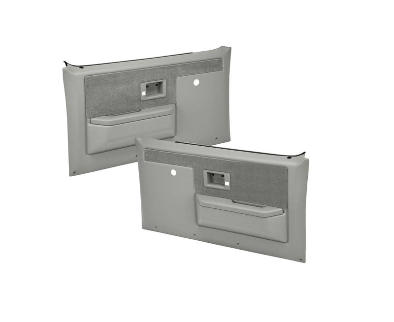 1981-91 Chevy GMC C/K 10 Truck Door Panels Without Power or Locks; Light Gray