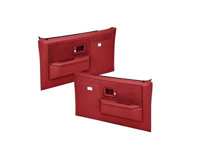 1981-87 Chevy GMC C/K 10 Truck Door Panels With Power Windows; Red
