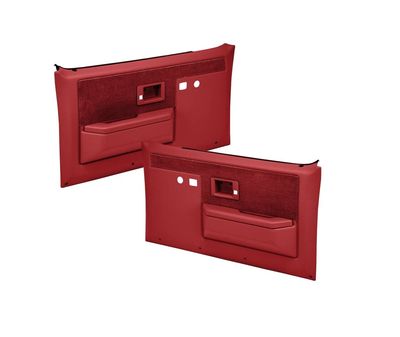 1981-87 Chevy GMC C/K 10 Truck Door Panels With Power Locks &amp; Manual Windows;  Red