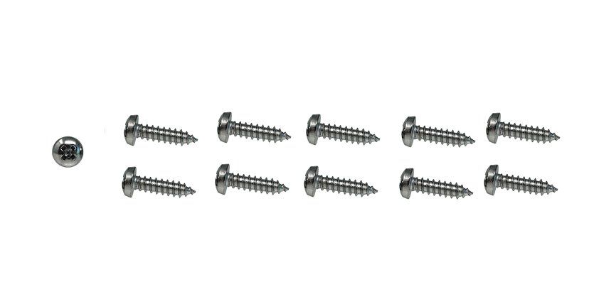 1968-72 Chevelle 4-Speed Shifter Boot and Ring Mounting Screws for Cars with Console; 10-Piece