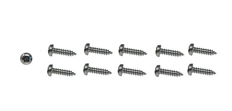 1968-72 Chevelle 4-Speed Shifter Boot and Ring Mounting Screws for Cars with Console; 10-Piece