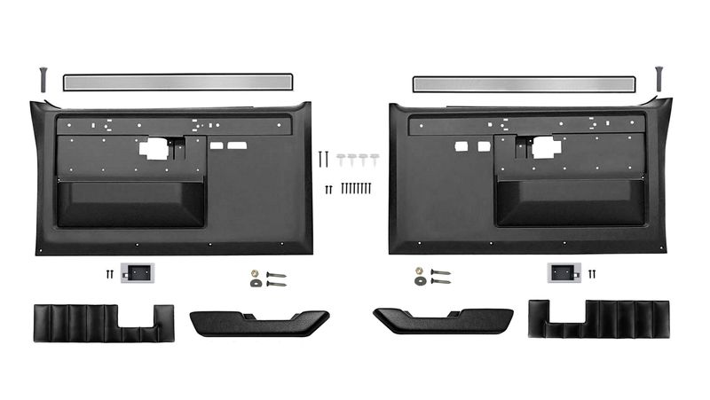 1981-87 Chevy GMC Truck Blazer OE Style Door Panel Kit - with Power Windows &amp; Locks; Black