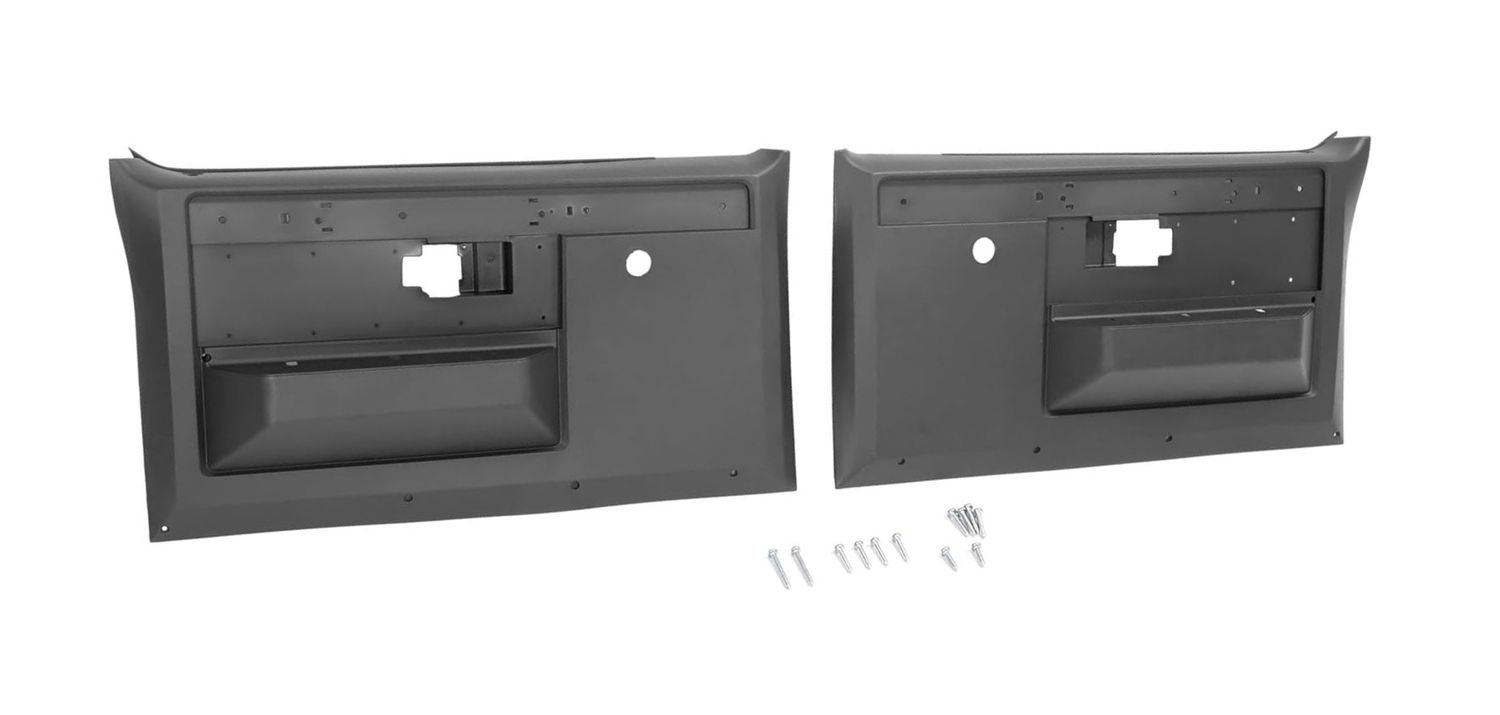 Molded OE Style Door Panels Non Power Black; 1981-87 Chevy Truck C/K 10