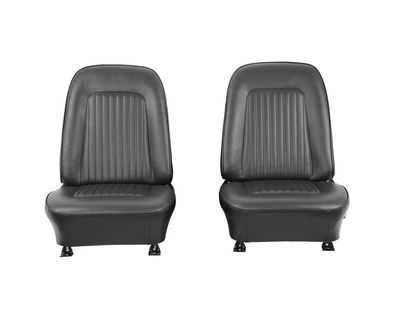 1967-68 Camaro Pre-Assembled Front Bucket Seats with Standard Black Upholstery