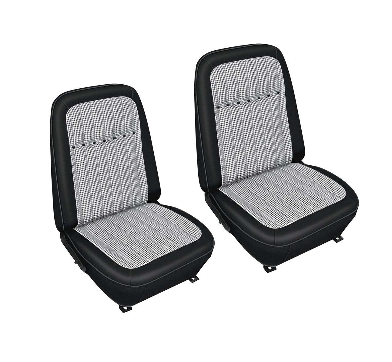 1969 Camaro Pre-Assembled Front Bucket Seats with Houndstooth Upholstery - Choose Color