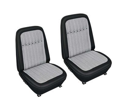 1969 Camaro Pre-Assembled Front Bucket Seats with Houndstooth Upholstery - Choose Color