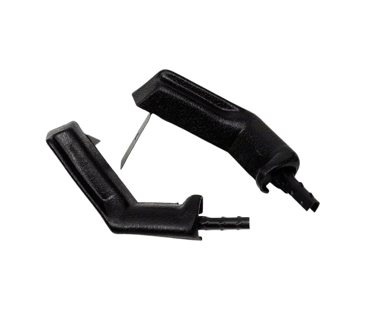 1967 Camaro; 1967 Firebird Door Jamb Windlace Molding Top End Cap- Pair - Black