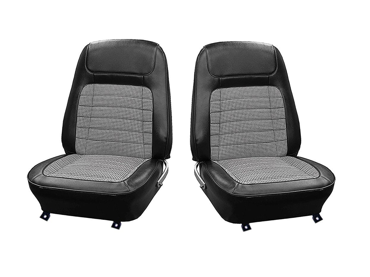 1968 Camaro Pre-Assembled Front Bucket Seats with Houndstooth Upholstery - Choose Color