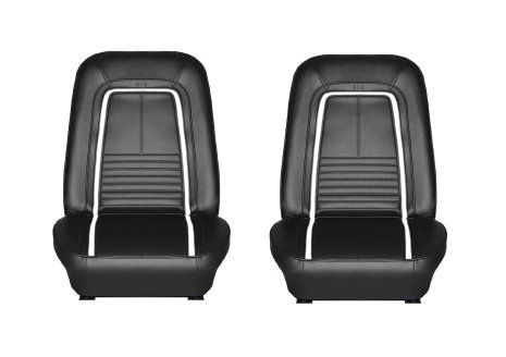 1967 Camaro Pre-Assembled Front Bucket Seats with Deluxe Upholstery with Stripe- Choose Color
