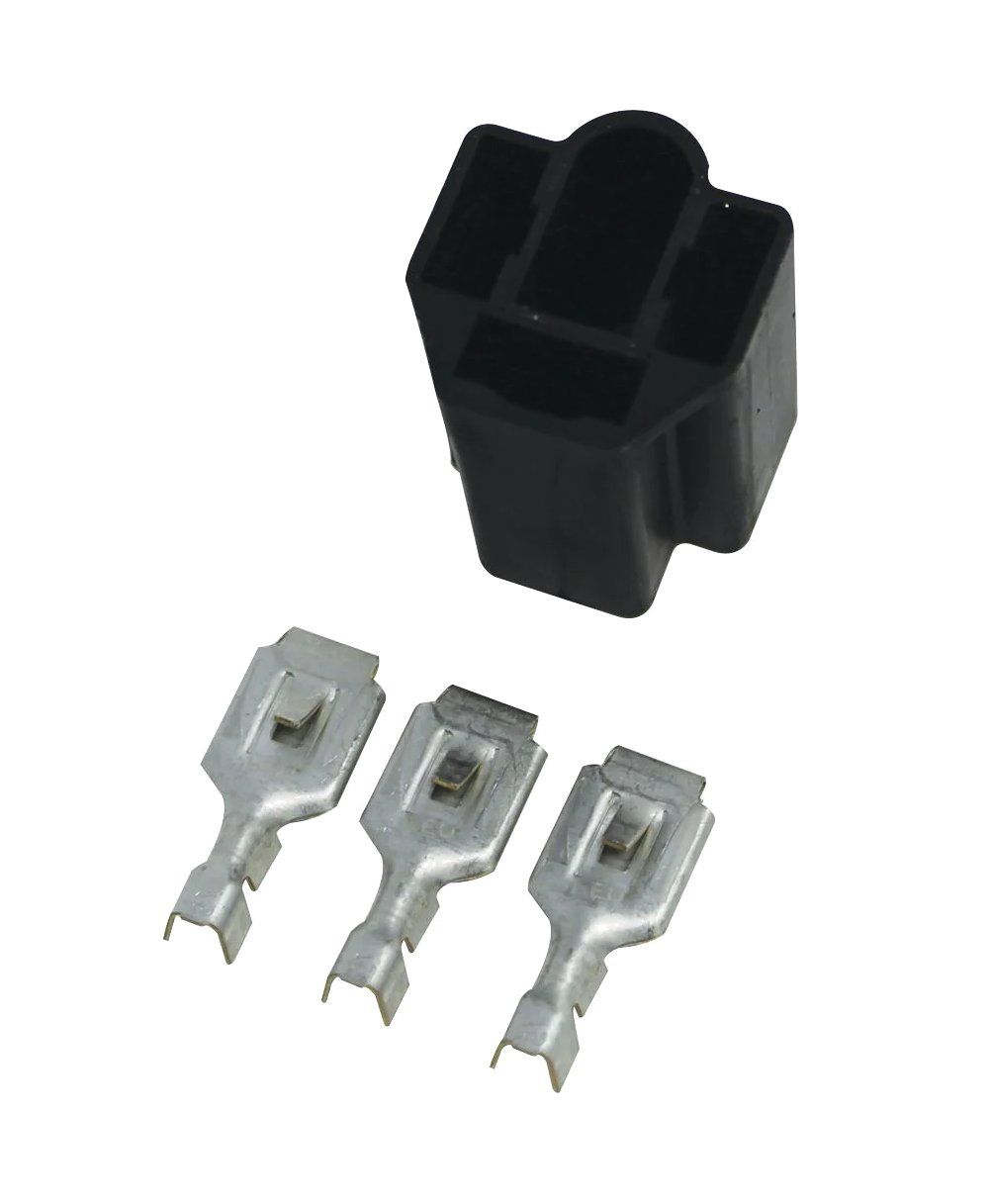 Sealed Beam Head Lamp Plastic Connector with (3) 59 Series Terminals; 3-Way Connector