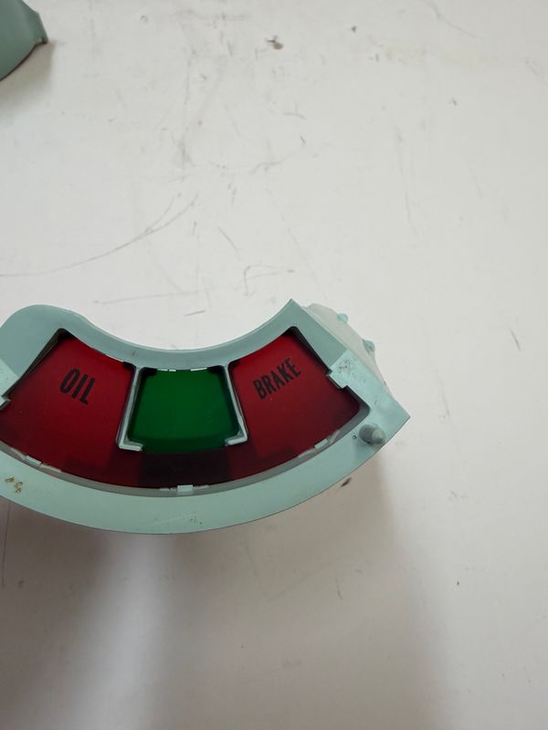 1968 Camaro Dash Speedometer Plastic Filler with Warning Light Lens, OIL and BRAKE; Original GM