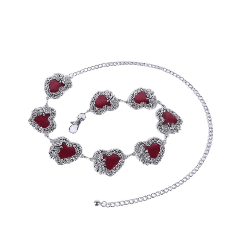 Cadena de metal con estilo de corazón