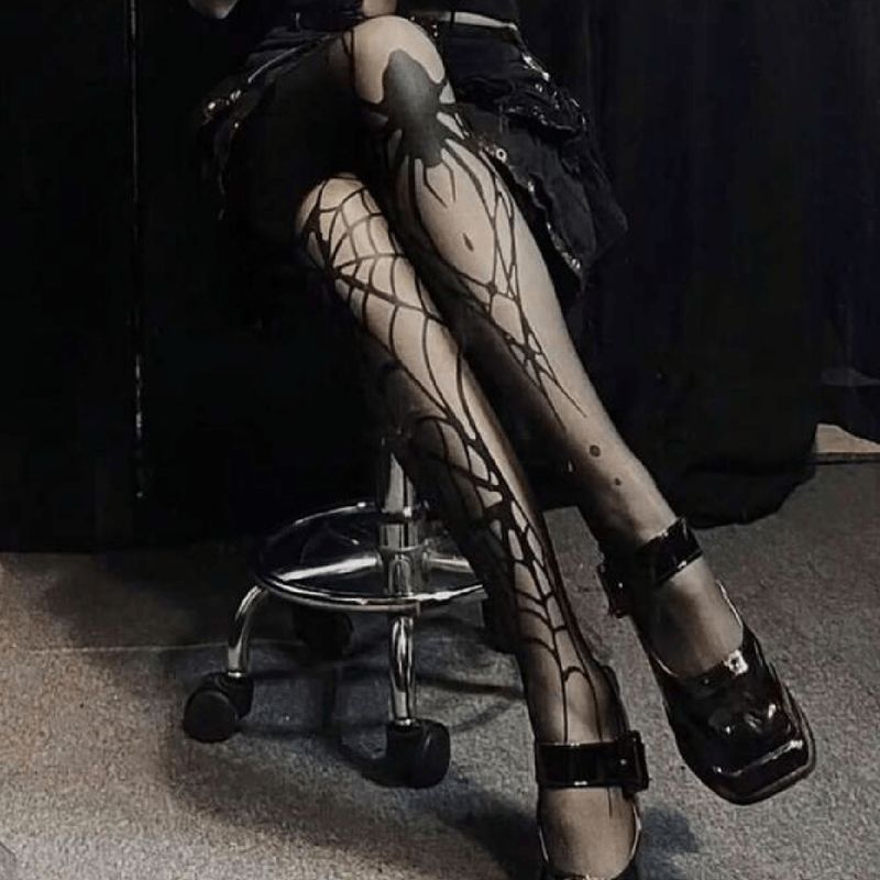 Medias con estilo de telaraña