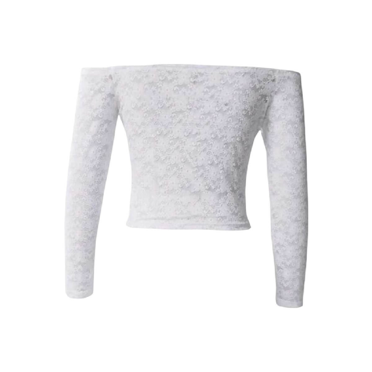 Top de manga larga con un delicado diseño de encaje blanco