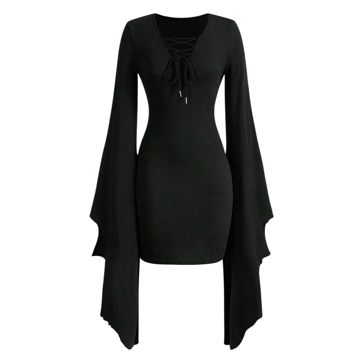 Vestido corto con Mangas campana