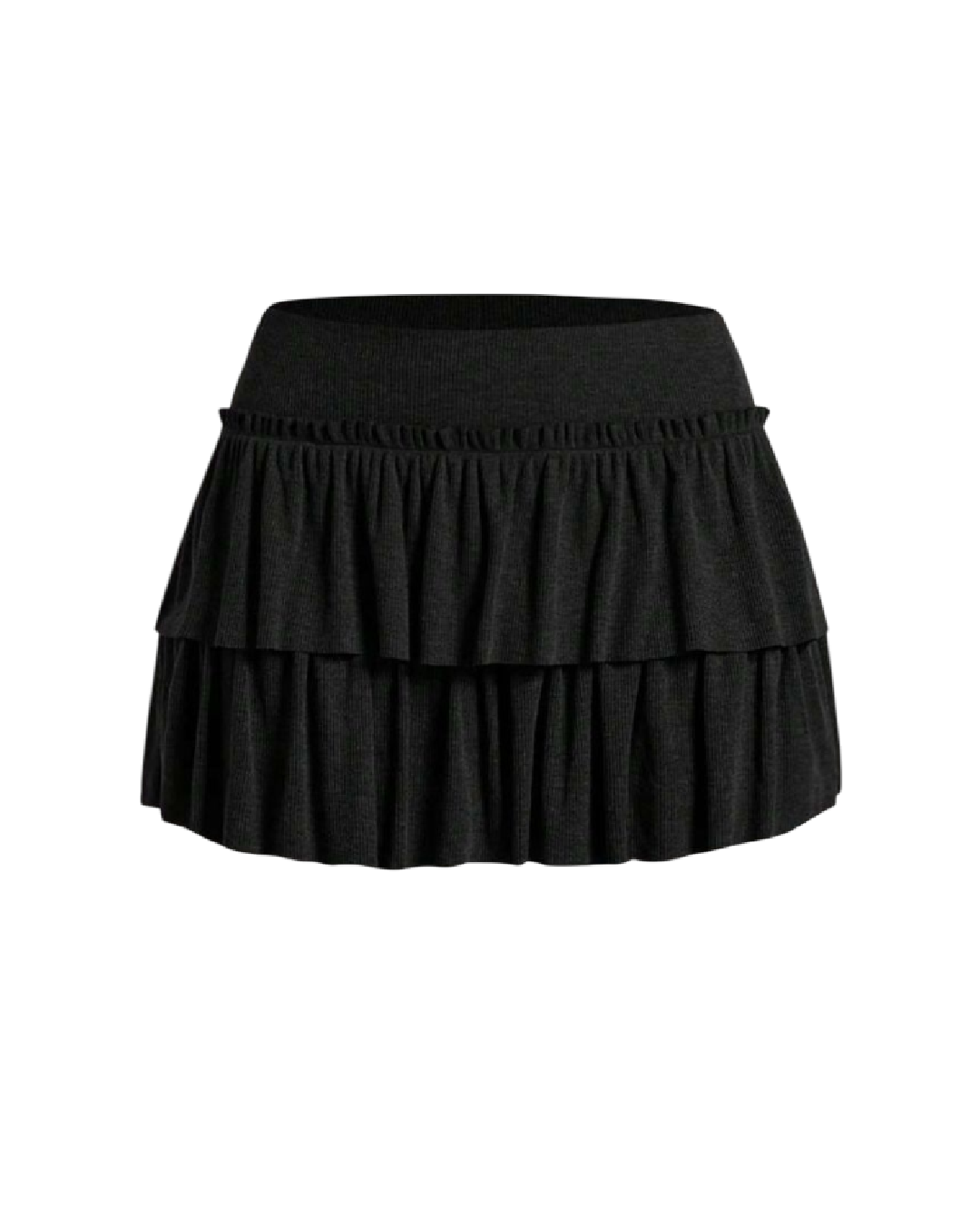 Falda de cintura alta con pliegues