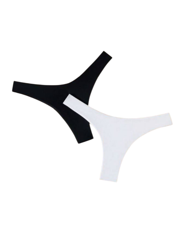 Bikini bottom en negro y blanco (pack de 2 piezas)