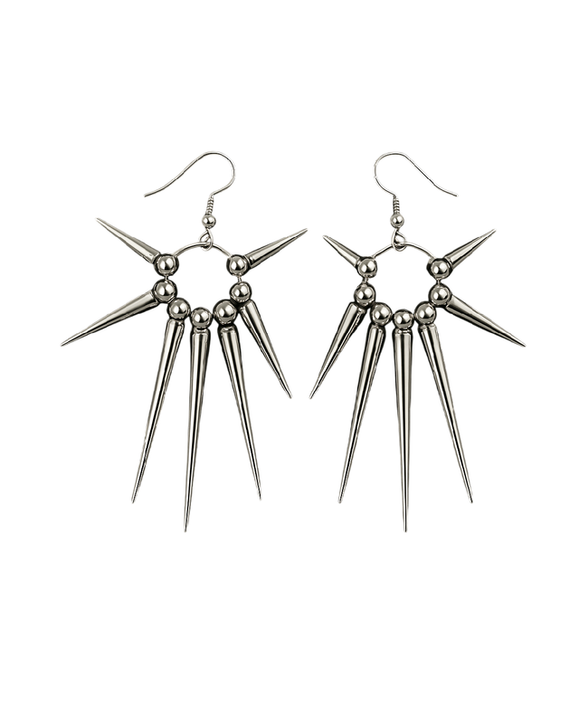 Aretes redondos con púas de diferentes tamaños