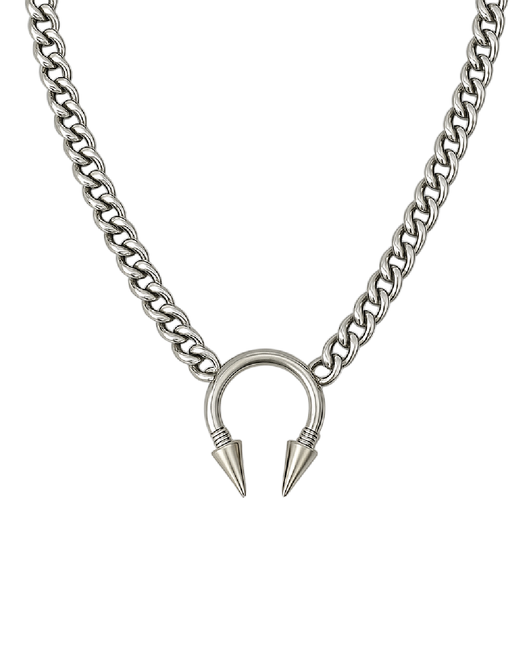 Collar con dije industrial y púas
