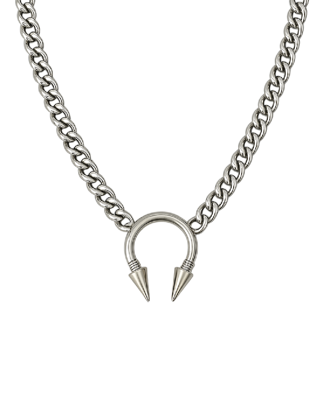Collar con dije industrial y púas