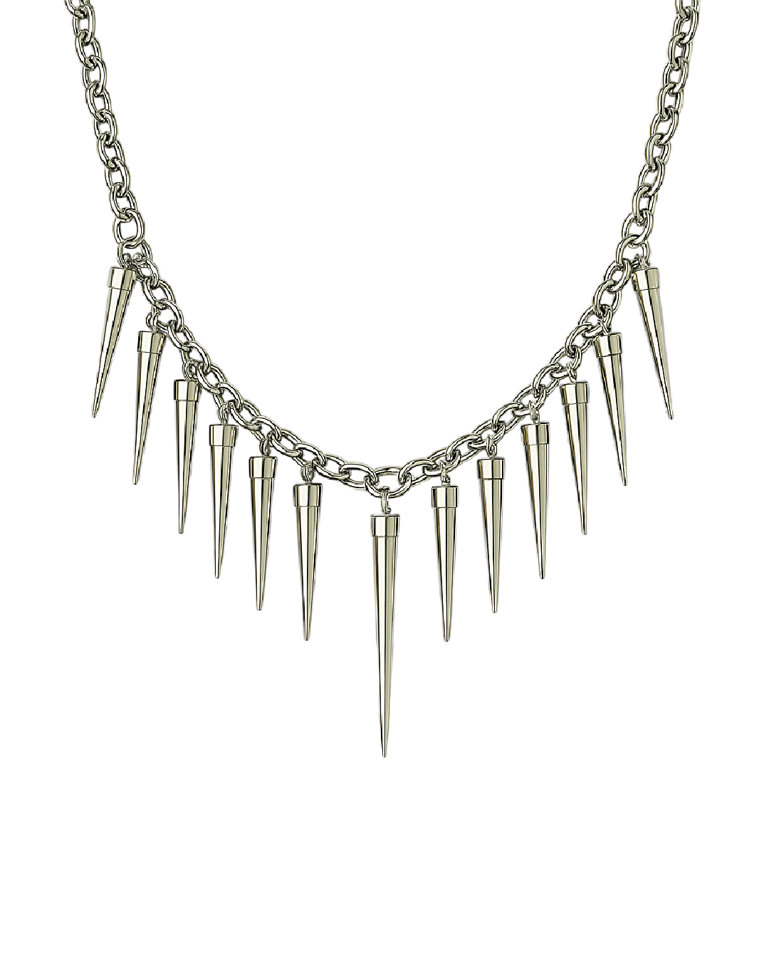 Collar con púas de diferentes tamaños