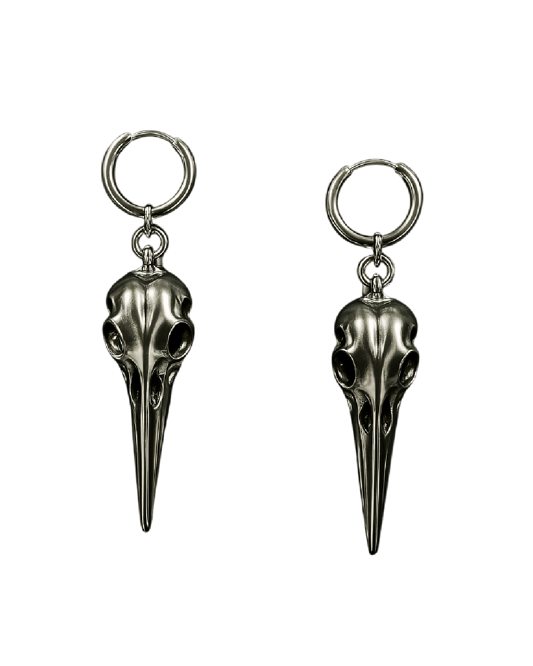 Aretes de calavera de pájaro