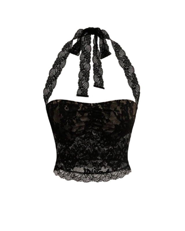 Top estilo camisola con tirantes halter