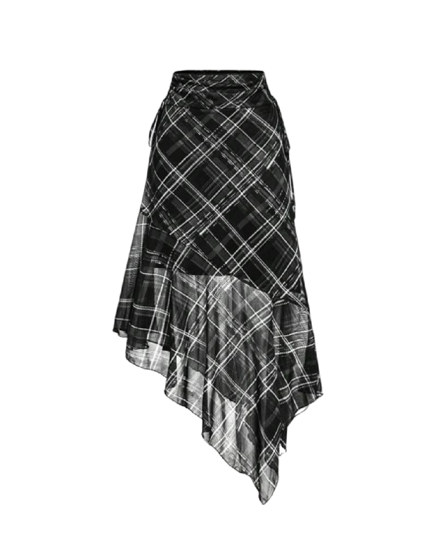 Falda de corte irregular estilo alternativo